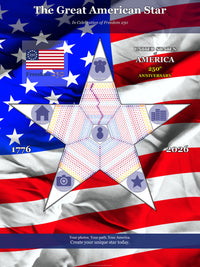 The Great American Star — Personalized 250th Anniversary Poster (18×24 inches)