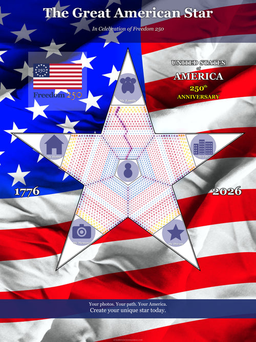The Great American Star — Personalized 250th Anniversary Poster (18×24 inches)